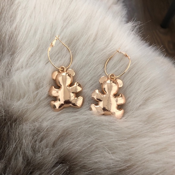 Gold Teddy bear earrings 🧸 - Picture 3 of 6